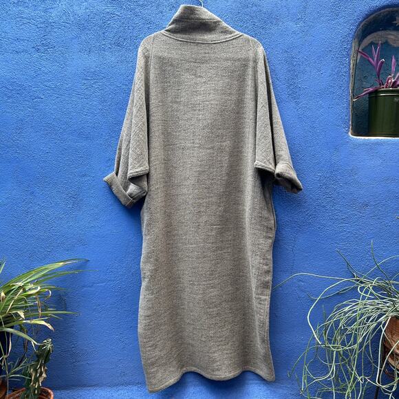 black crane wool and linen blend lagenlook sack dress - Picture 7 of 7